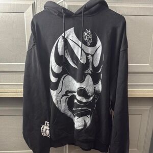 Darc Sport Black Sweater with Dramatic Japanese Mask